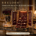 Brelorh™ Aurelia Crowned Burgundy Round Jewelry Cabinet