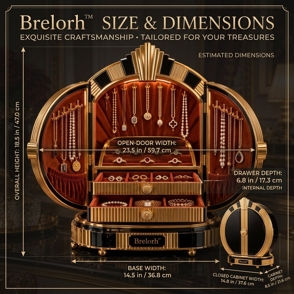 Brelorh™ Aurelia Sunburst Burgundy Round Jewelry Cabinet — image 2