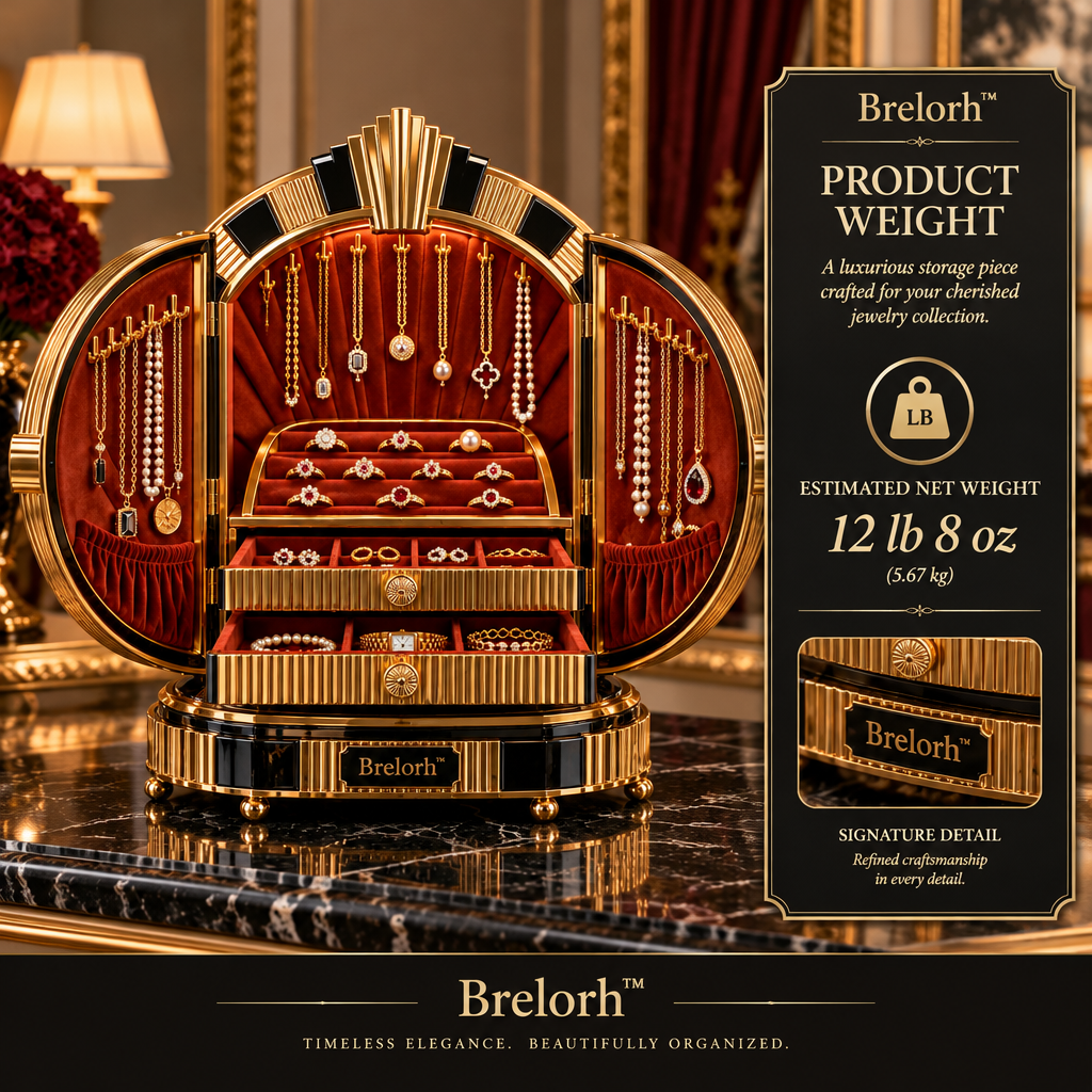 Brelorh™ Aurelia Sunburst Burgundy Round Jewelry Cabinet — image 3