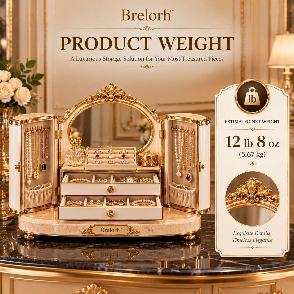 Brelorh™ Seraphine Ivory Mirror Tabletop Jewelry Cabinet — image 3