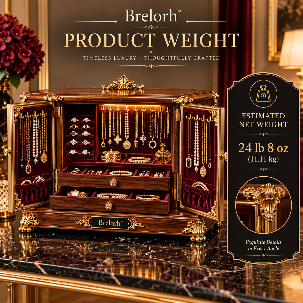 Brelorh™ Valence Burgundy Walnut-Style Jewelry Cabinet — image 3