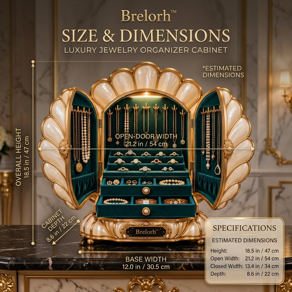 Brelorh™ Camellia Emerald Shell Jewelry Cabinet — image 2