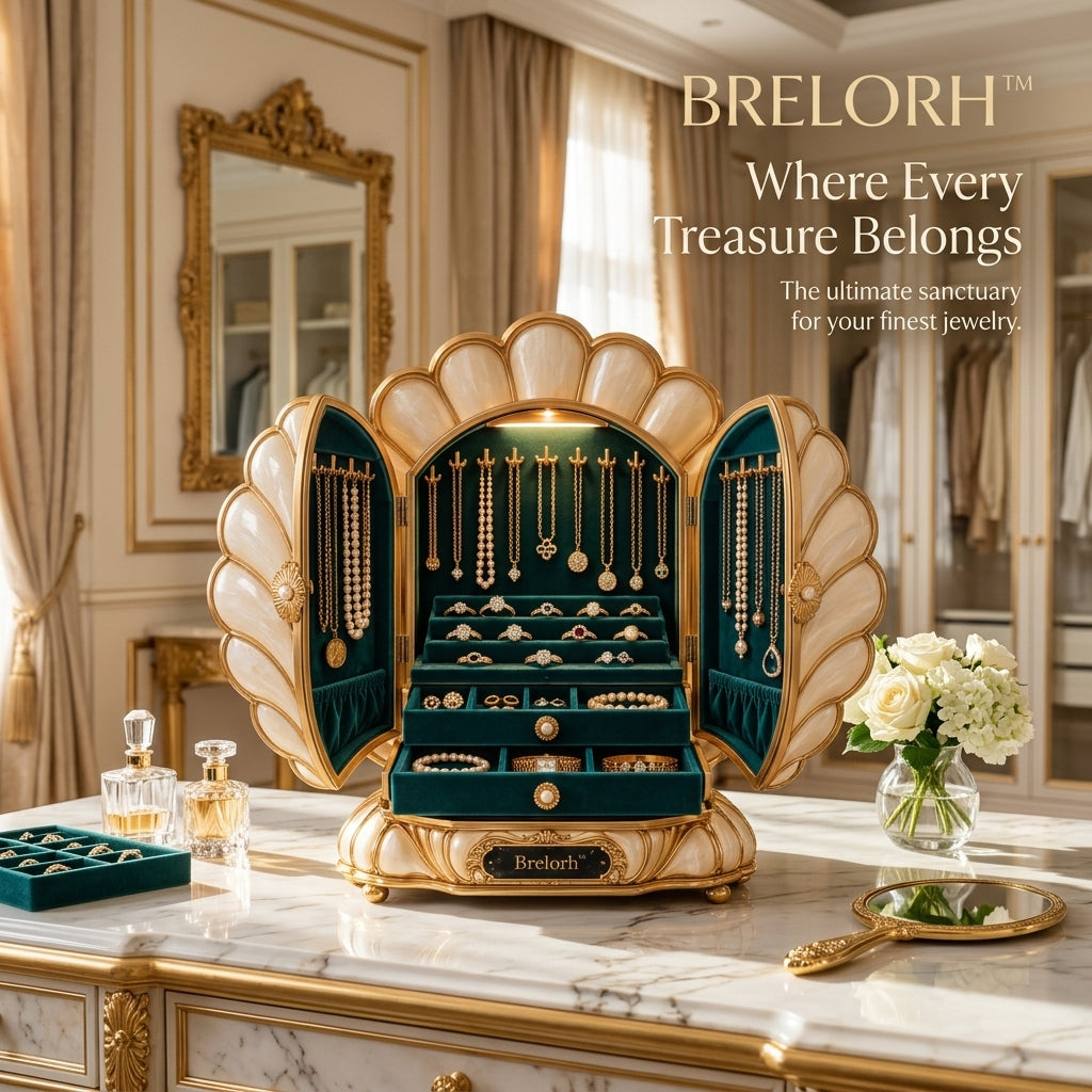 Brelorh™ Camellia Emerald Shell Jewelry Cabinet — image 5