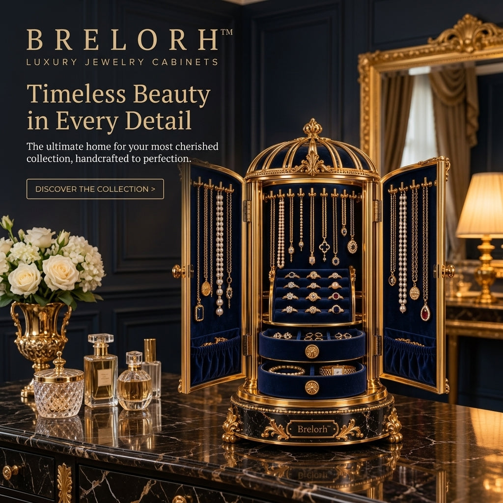 Brelorh™ Celeste Midnight Blue Domed Jewelry Cabinet — image 1