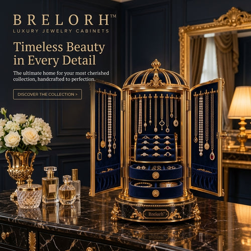 Brelorh™ Celeste Midnight Blue Domed Jewelry Cabinet — image 1
