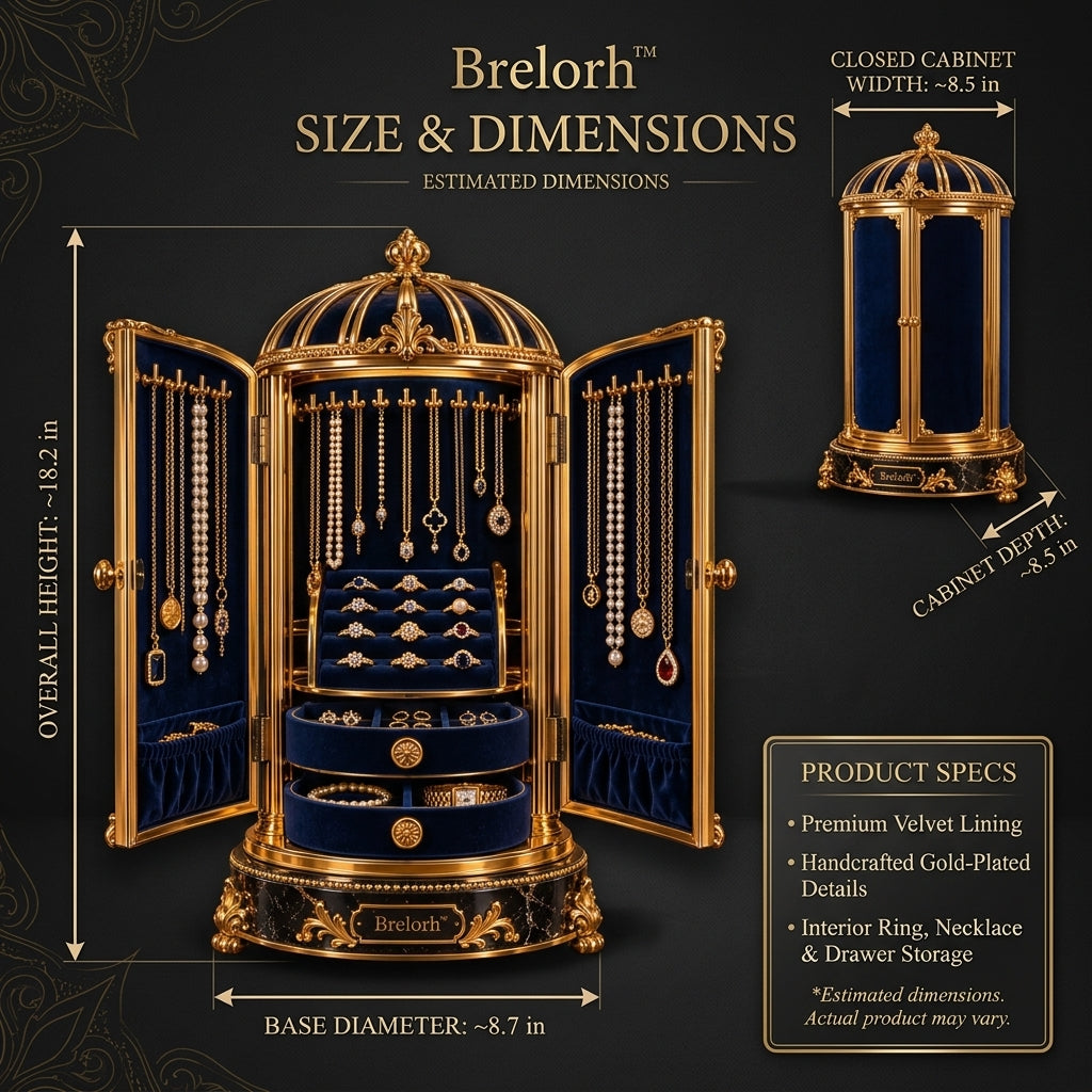 Brelorh™ Celeste Midnight Blue Domed Jewelry Cabinet — image 2