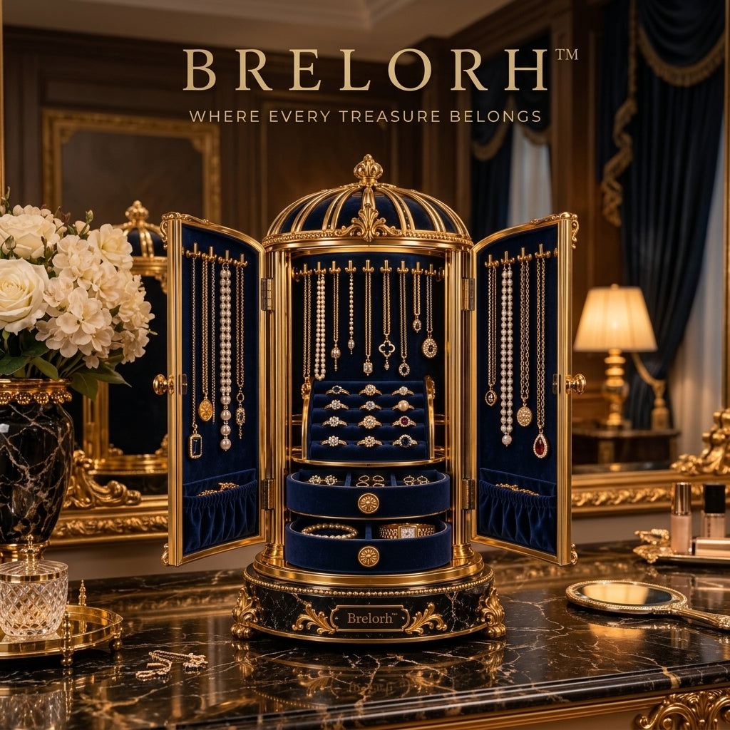 Brelorh™ Celeste Midnight Blue Domed Jewelry Cabinet — image 5