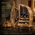 Brelorh™ Solenne Curved Gold and Navy Jewelry Cabinet — image 1