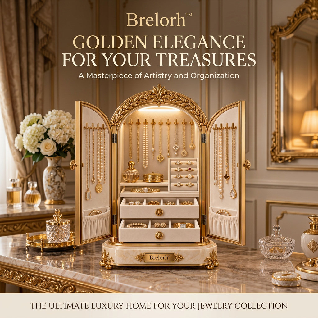 Brelorh™ Elysian Ivory Crowned Jewelry Cabinet — image 1