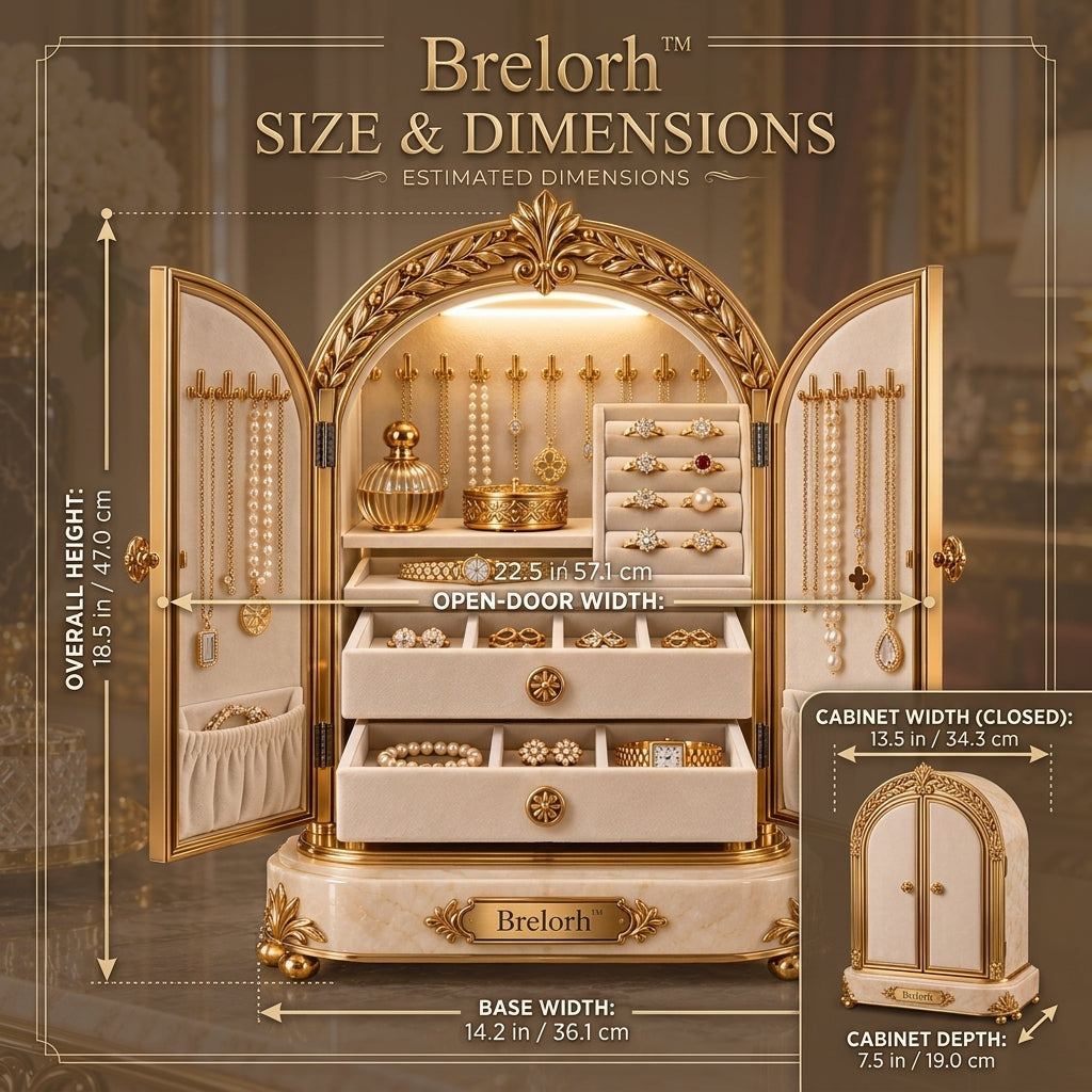 Brelorh™ Elysian Ivory Crowned Jewelry Cabinet — image 2