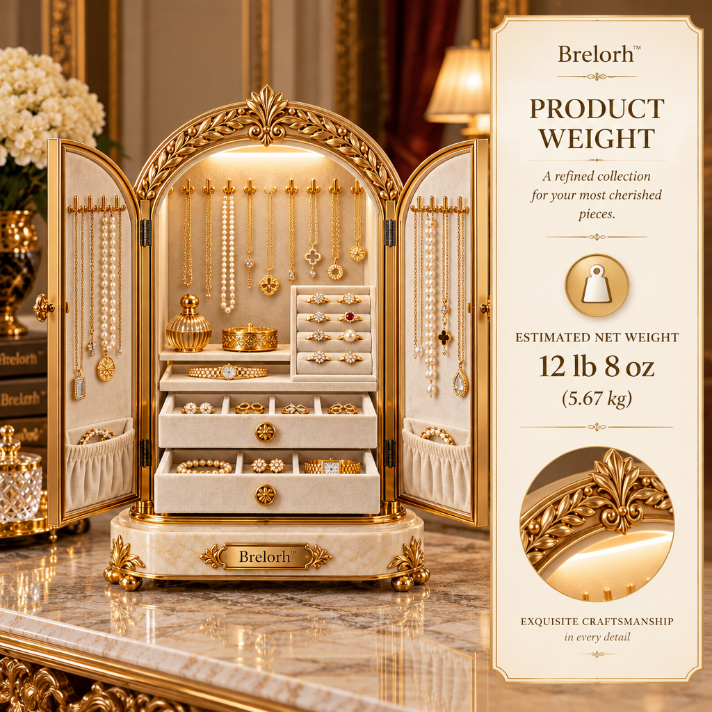 Brelorh™ Elysian Ivory Crowned Jewelry Cabinet — image 3