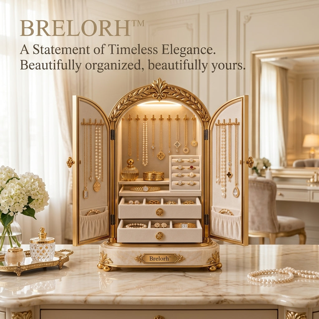 Brelorh™ Elysian Ivory Crowned Jewelry Cabinet — image 5