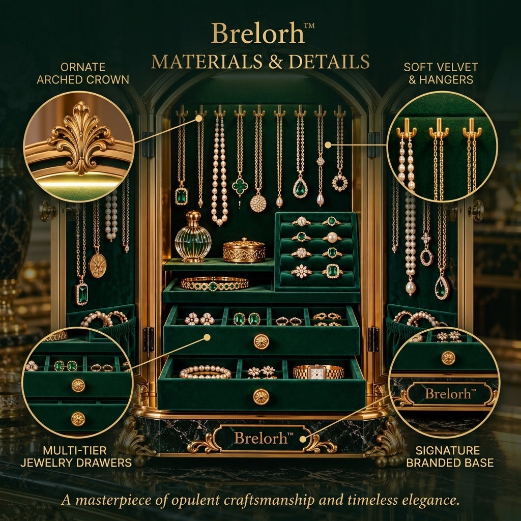 Brelorh™ Verdant Emerald Arched Jewelry Cabinet — image 4