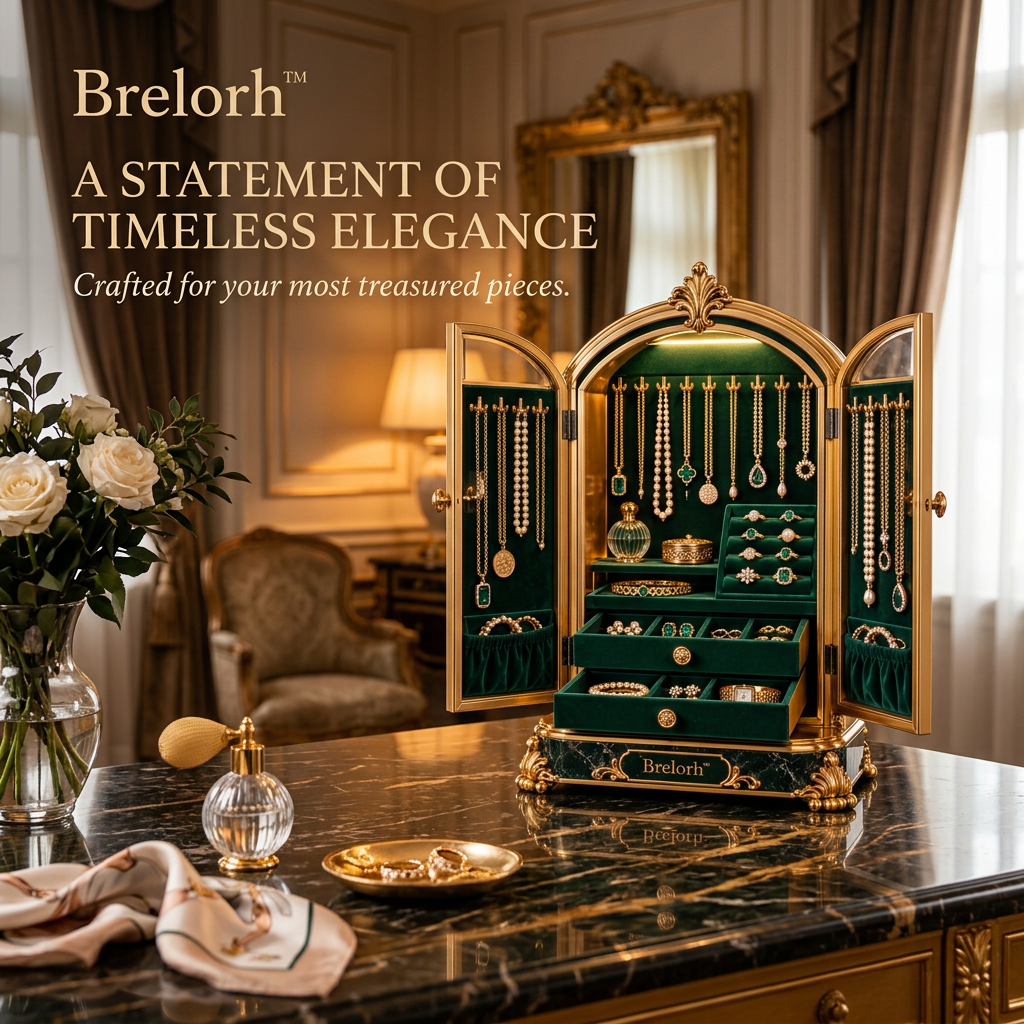 Brelorh™ Verdant Emerald Arched Jewelry Cabinet — image 5