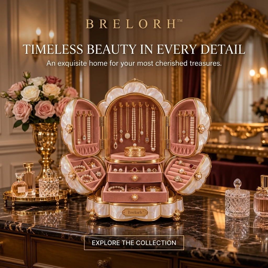 Brelorh™ Rosaline Blush Shell Jewelry Cabinet — image 1