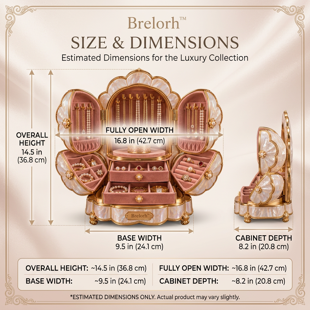 Brelorh™ Rosaline Blush Shell Jewelry Cabinet — image 2