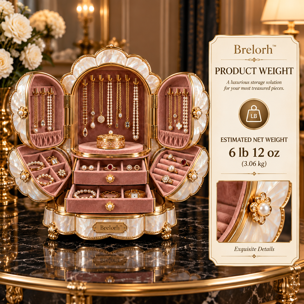 Brelorh™ Rosaline Blush Shell Jewelry Cabinet — image 3