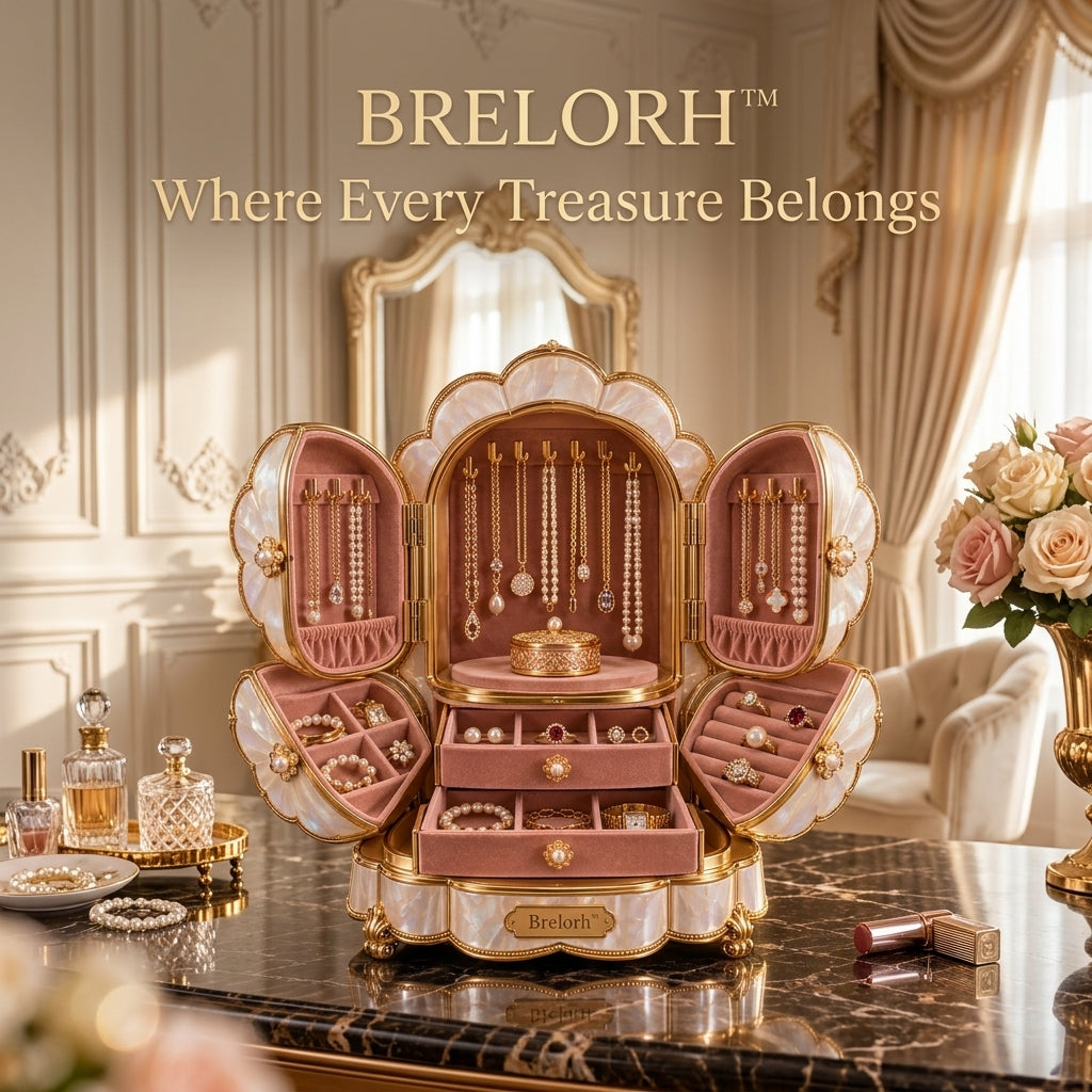 Brelorh™ Rosaline Blush Shell Jewelry Cabinet — image 5