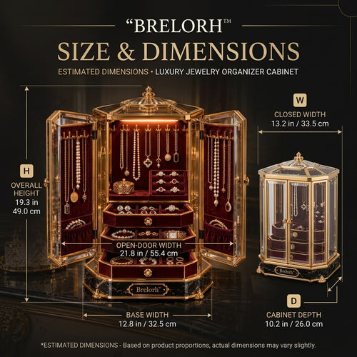 Brelorh™ Aurelia Crowned Burgundy Round Jewelry Cabinet — image 2