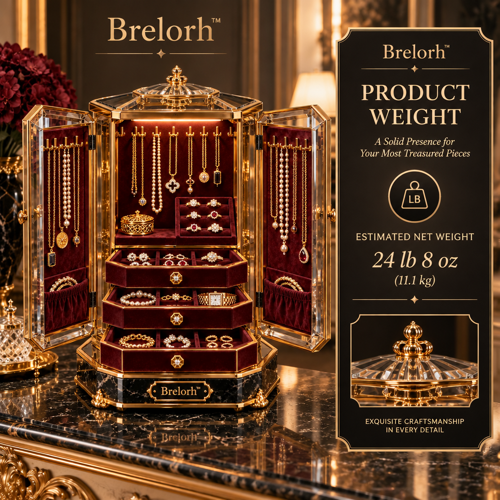 Brelorh™ Aurelia Crowned Burgundy Round Jewelry Cabinet — image 3