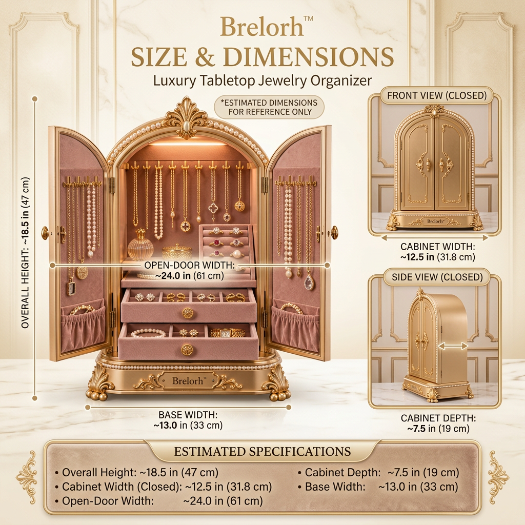 Brelorh™ Rosalind Blush Arched Jewelry Cabinet — image 2
