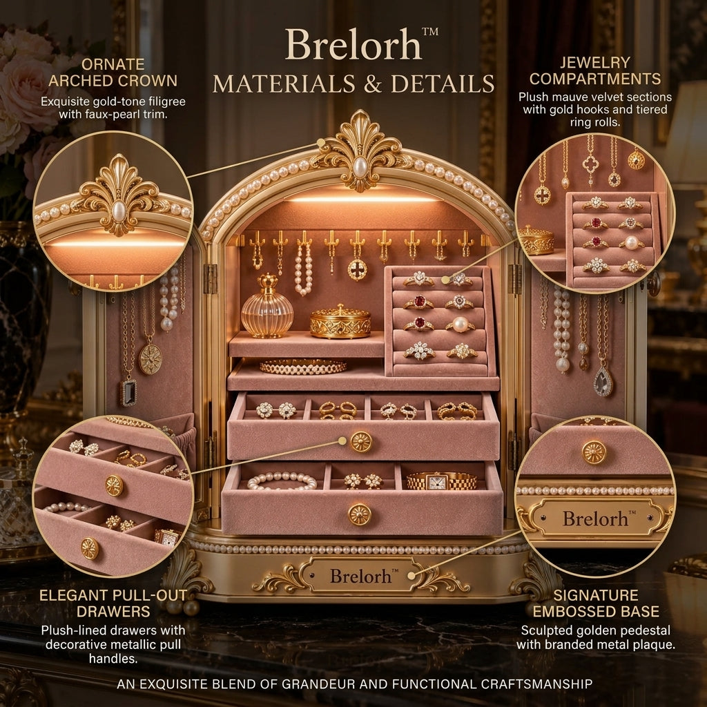Brelorh™ Rosalind Blush Arched Jewelry Cabinet — image 4